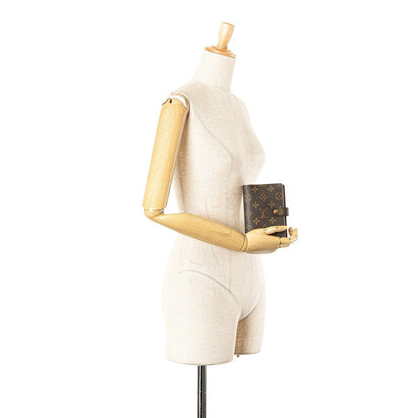 ルイ ヴィトン モノグラム アジェンダPM 手帳カバー R20005 ブラウン PVC レザー レディース LOUIS VUITTON 【中古】