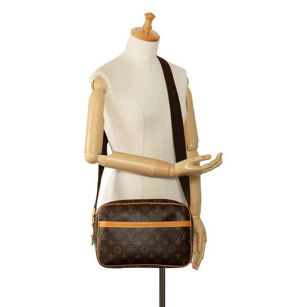 ルイ ヴィトン モノグラム  リポーターPM 斜め掛け ショルダーバッグ M45254 ブラウン PVC レザー レディース LOUIS VUITTON 【中古】