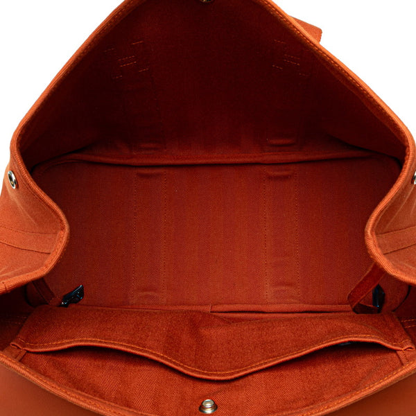 エルメス ヴァルパライソMM ハンドバッグ ポティロン オレンジ トワルシェブロン レザー レディース HERMES 【中古】