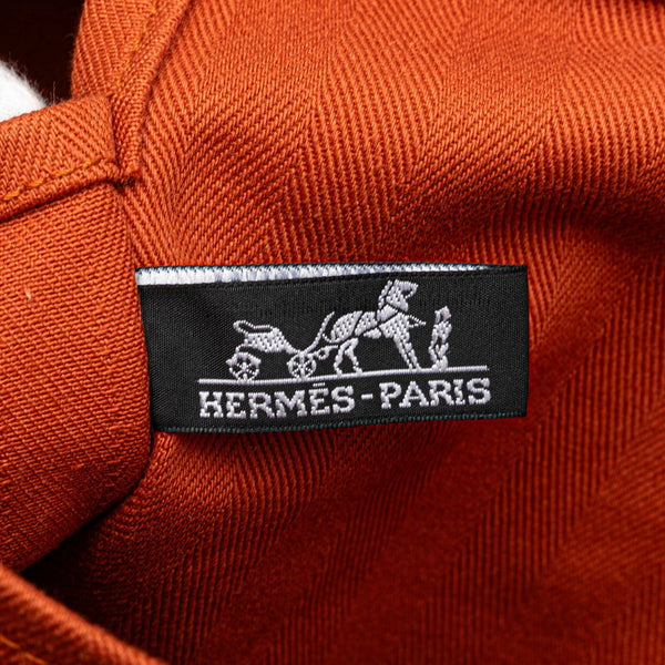 エルメス ヴァルパライソMM ハンドバッグ ポティロン オレンジ トワルシェブロン レザー レディース HERMES 【中古】