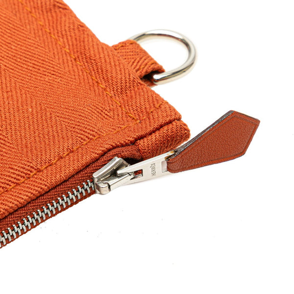 エルメス ヴァルパライソMM ハンドバッグ ポティロン オレンジ トワルシェブロン レザー レディース HERMES 【中古】