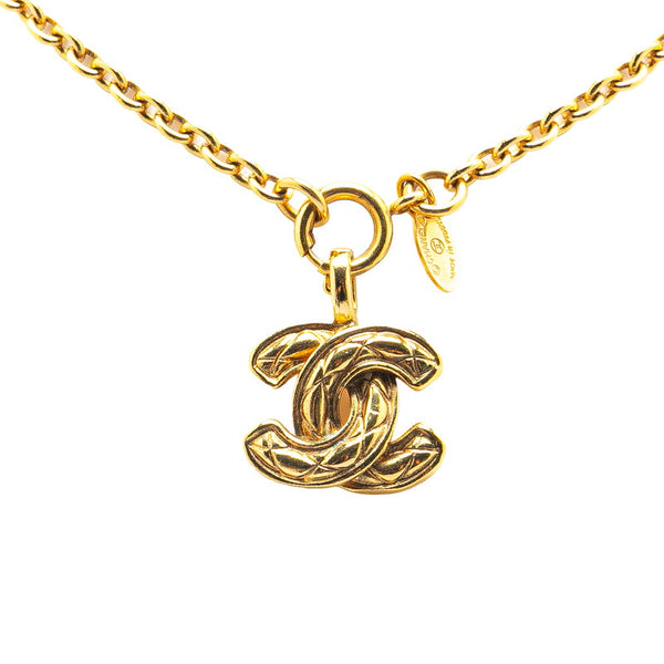 シャネル ココマーク マトラッセ ネックレス ゴールド メッキ レディース CHANEL 【中古】