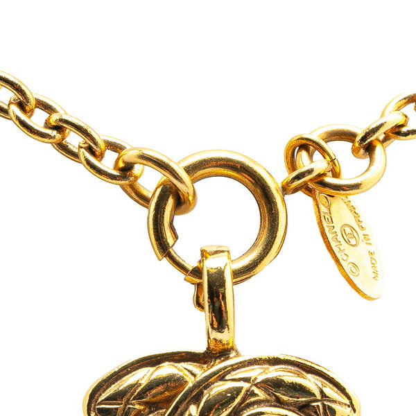 シャネル ココマーク マトラッセ ネックレス ゴールド メッキ レディース CHANEL 【中古】