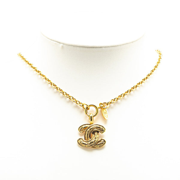 シャネル ココマーク マトラッセ ネックレス ゴールド メッキ レディース CHANEL 【中古】