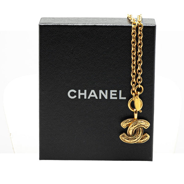 シャネル ココマーク マトラッセ ネックレス ゴールド メッキ レディース CHANEL 【中古】