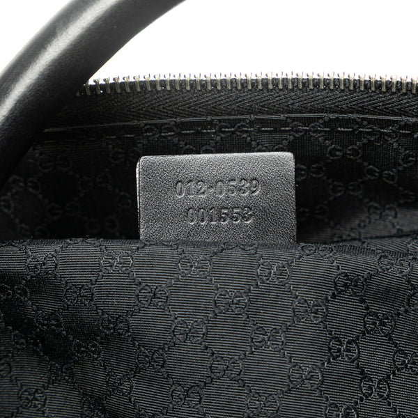 グッチ ボストンバッグ 012 0539 ブラック キャンバス レザー レディース GUCCI 【中古】