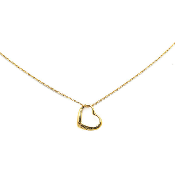 ティファニー オープンハート ネックレス K18YG イエローゴールド レディース TIFFANY&Co. 【中古】