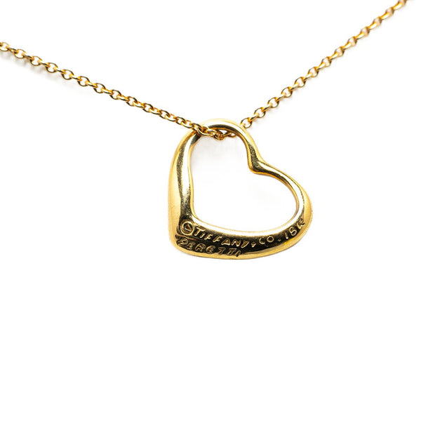 ティファニー オープンハート ネックレス K18YG イエローゴールド レディース TIFFANY&Co. 【中古】