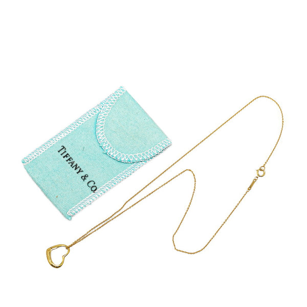 ティファニー オープンハート ネックレス K18YG イエローゴールド レディース TIFFANY&Co. 【中古】