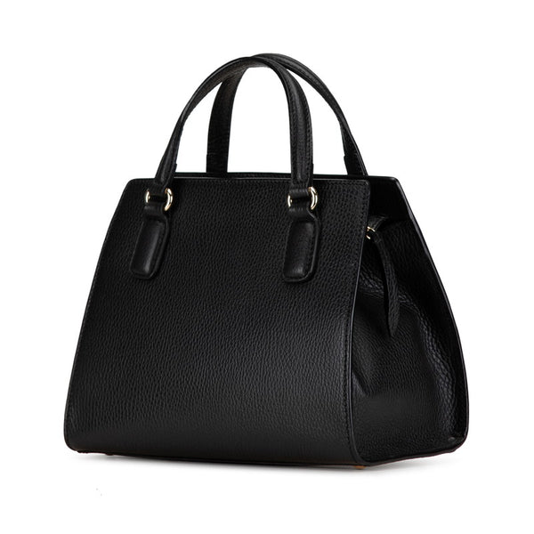 グッチ ソーホー インターロッキングG ハンドバッグ ショルダーバッグ 2WAY 607722 ブラック レザー レディース GUCCI 【中古】