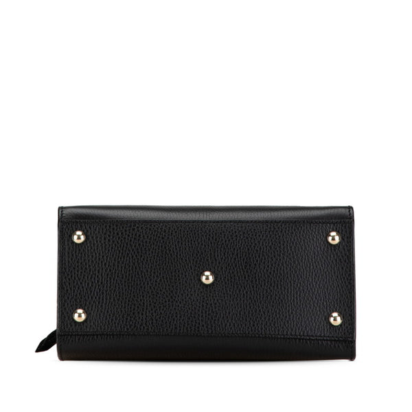 グッチ ソーホー インターロッキングG ハンドバッグ ショルダーバッグ 2WAY 607722 ブラック レザー レディース GUCCI 【中古】
