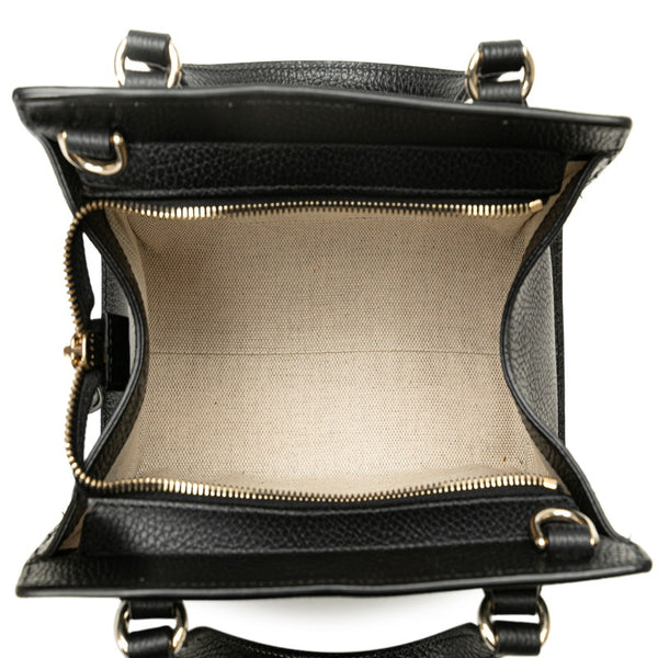 グッチ ソーホー インターロッキングG ハンドバッグ ショルダーバッグ 2WAY 607722 ブラック レザー レディース GUCCI 【中古】