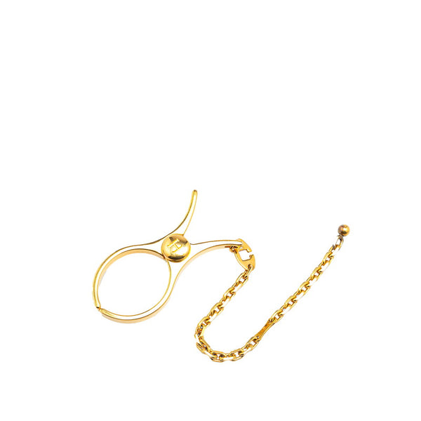 エルメス フィルー 手袋 グローブホルダー クリップ ゴールド メッキ レディース HERMES 【中古】