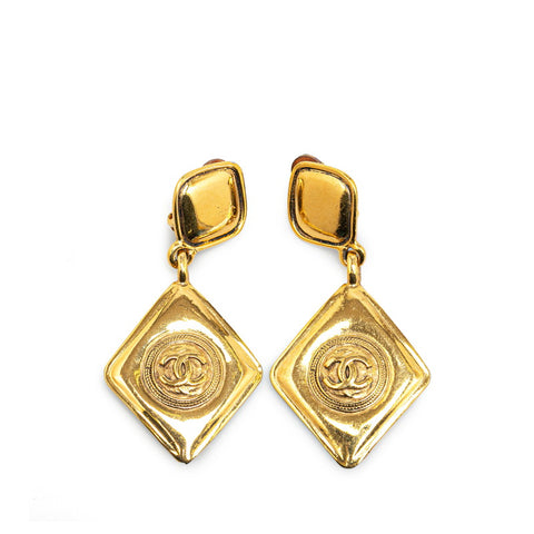 シャネル ココマーク ひし形 モチーフ イヤリング ゴールド メッキ レディース CHANEL 【中古】