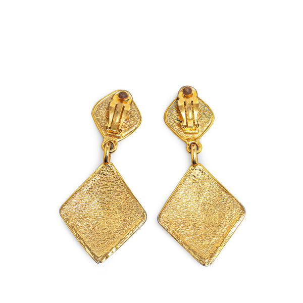 シャネル ココマーク ひし形 モチーフ イヤリング ゴールド メッキ レディース CHANEL 【中古】