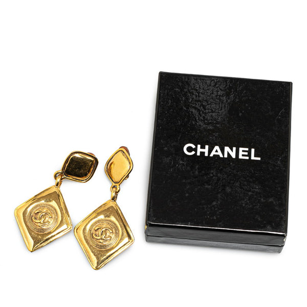 シャネル ココマーク ひし形 モチーフ イヤリング ゴールド メッキ レディース CHANEL 【中古】