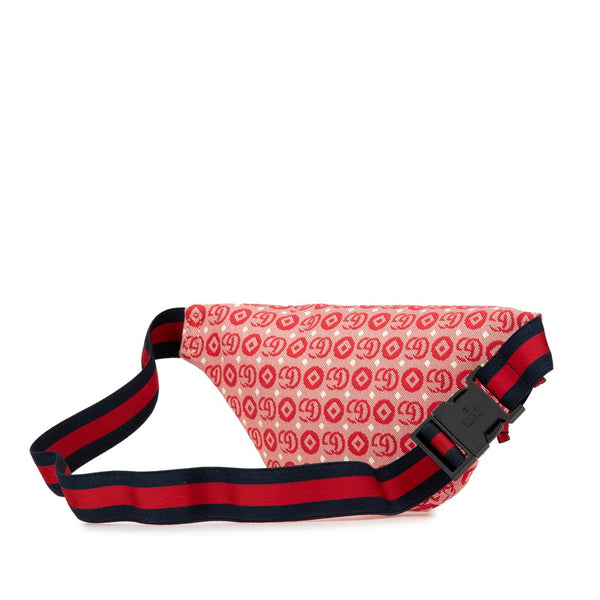 グッチ GGロゴ チルドレンズ スター ウエストバッグ ボディバッグ 502095 レッド キャンバス レザー レディース GUCCI 【中古】