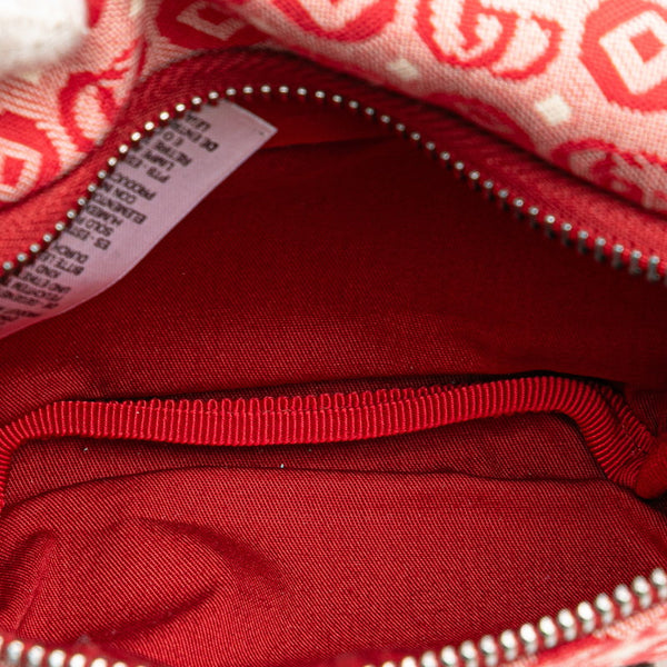 グッチ GGロゴ チルドレンズ スター ウエストバッグ ボディバッグ 502095 レッド キャンバス レザー レディース GUCCI 【中古】