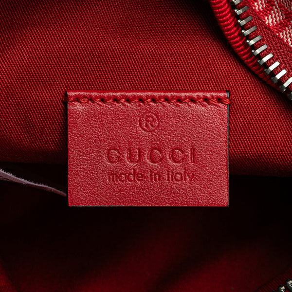 グッチ GGロゴ チルドレンズ スター ウエストバッグ ボディバッグ 502095 レッド キャンバス レザー レディース GUCCI 【中古】