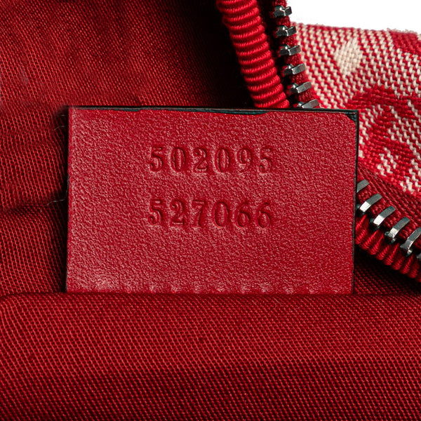 グッチ GGロゴ チルドレンズ スター ウエストバッグ ボディバッグ 502095 レッド キャンバス レザー レディース GUCCI 【中古】