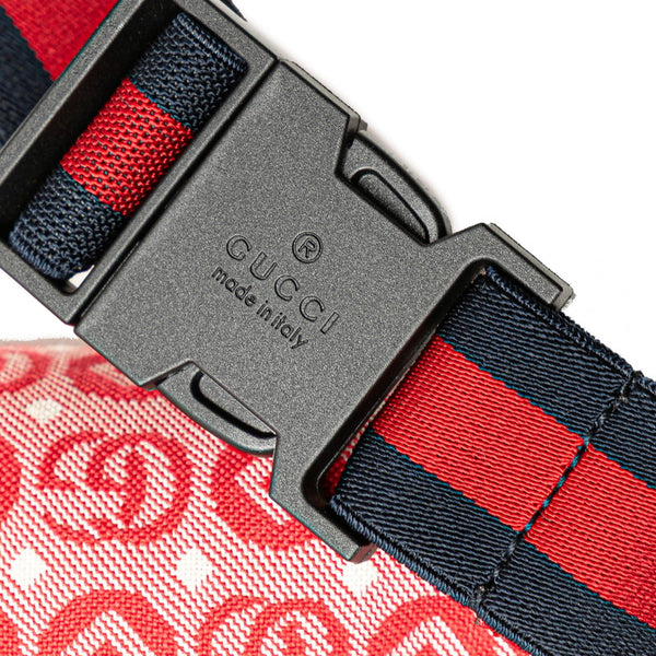 グッチ GGロゴ チルドレンズ スター ウエストバッグ ボディバッグ 502095 レッド キャンバス レザー レディース GUCCI 【中古】