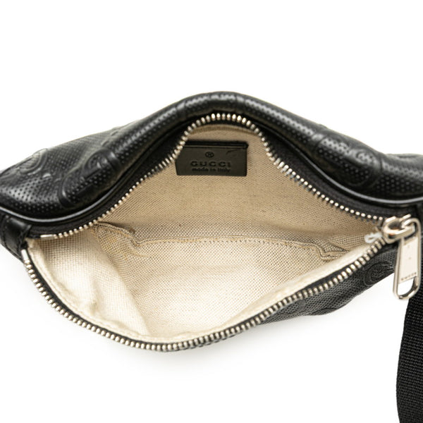 グッチ GGエンボス ベルトバッグ ウエストバッグ ボディバッグ 658582 ブラック レザー レディース GUCCI 【中古】