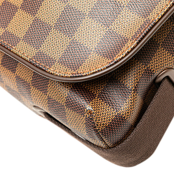 ルイ ヴィトン ダミエ ブルックリンMM 斜め掛け ショルダーバッグ N51211 ブラウン PVC レザー レディース LOUIS VUITTON 【中古】