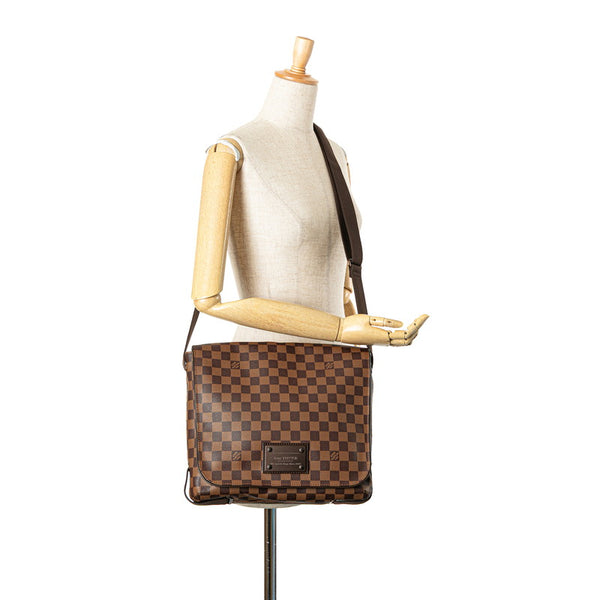 ルイ ヴィトン ダミエ ブルックリンMM 斜め掛け ショルダーバッグ N51211 ブラウン PVC レザー レディース LOUIS VUITTON 【中古】