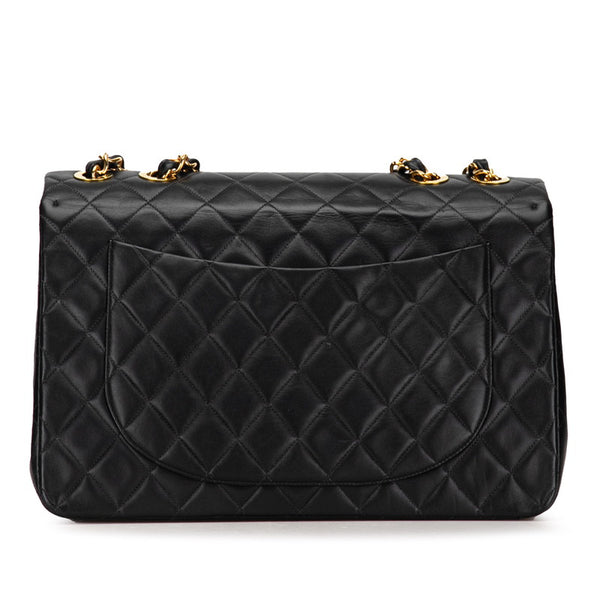 シャネル デカ マトラッセ34 ココマーク チェーン ショルダーバッグ  ブラック ラムスキン レディース CHANEL 【中古】