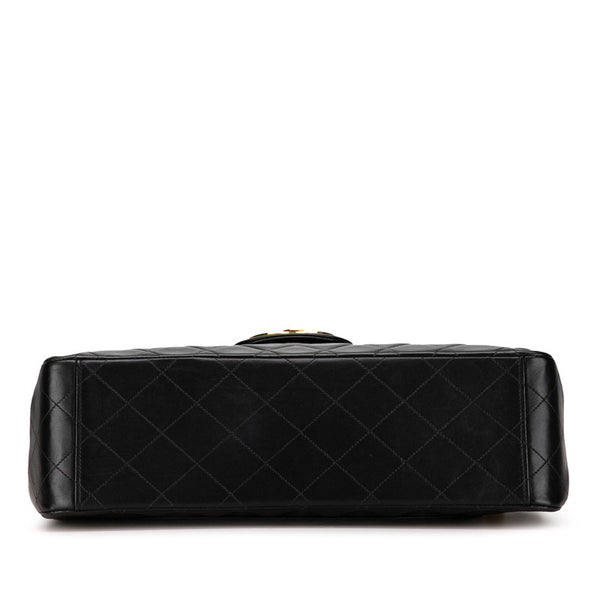 シャネル デカ マトラッセ34 ココマーク チェーン ショルダーバッグ  ブラック ラムスキン レディース CHANEL 【中古】