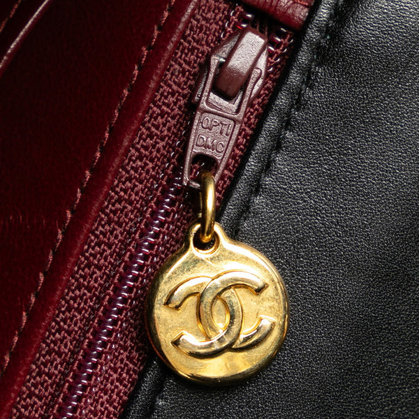 シャネル デカ マトラッセ34 ココマーク チェーン ショルダーバッグ  ブラック ラムスキン レディース CHANEL 【中古】