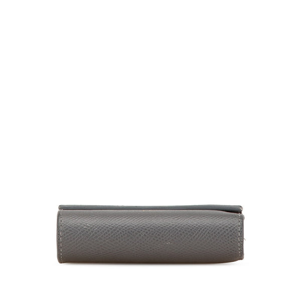 セリーヌ スモール トリフォールドウォレット 三つ折り財布 グレー レザー レディース CELINE 【中古】