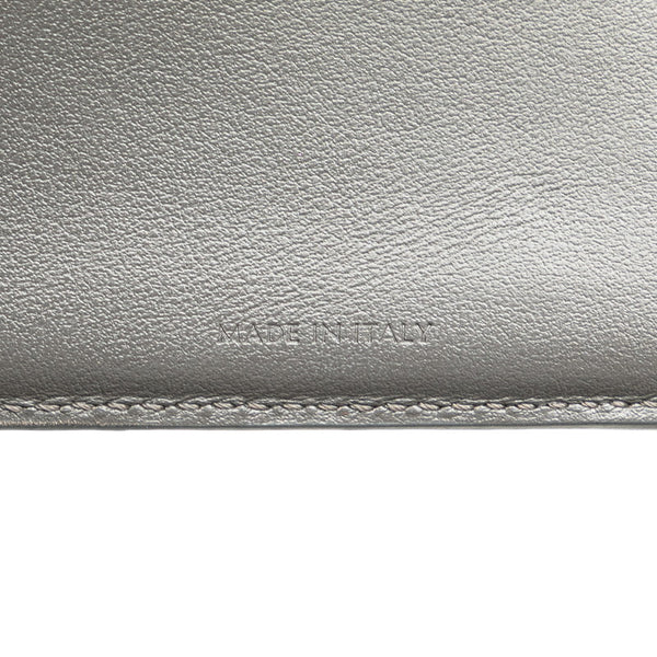 セリーヌ スモール トリフォールドウォレット 三つ折り財布 グレー レザー レディース CELINE 【中古】