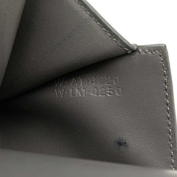 セリーヌ スモール トリフォールドウォレット 三つ折り財布 グレー レザー レディース CELINE 【中古】