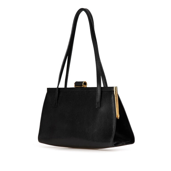 サルヴァトーレフェラガモ ガンチーニ ハンドバッグ トートバッグ ブラック レザー レディース Salvatore Ferragamo 【中古】