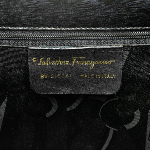 サルヴァトーレフェラガモ ガンチーニ ハンドバッグ トートバッグ ブラック レザー レディース Salvatore Ferragamo 【中古】