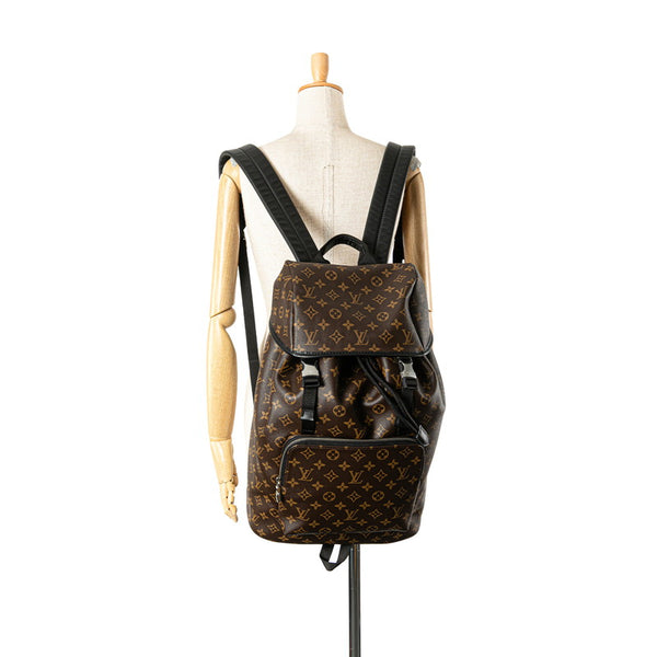 ルイ ヴィトン モノグラム マカサー ザック リュック バックパック M43422 ブラウン PVC レザー レディース LOUIS VUITTON 【中古】