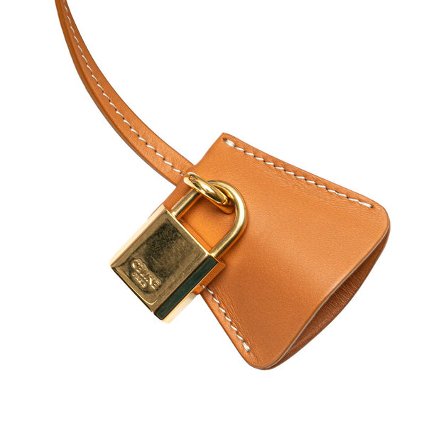 セリーヌ ホリゾンタル カバ トートバッグ ハンドバッグ ホワイト ブラウン キャンバス レザー レディース CELINE 【中古】