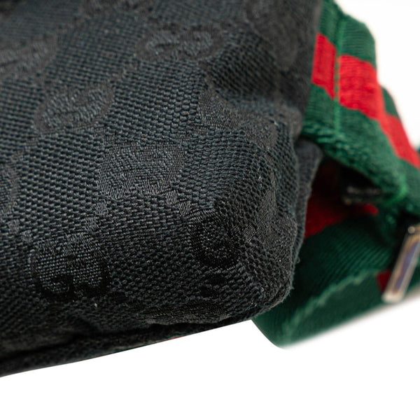 グッチ GGキャンバス ウエストバッグ ボディバッグ 180691 ブラック キャンバス レザー レディース GUCCI 【中古】