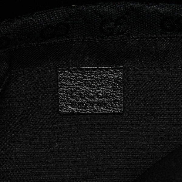 グッチ GGキャンバス ウエストバッグ ボディバッグ 180691 ブラック キャンバス レザー レディース GUCCI 【中古】