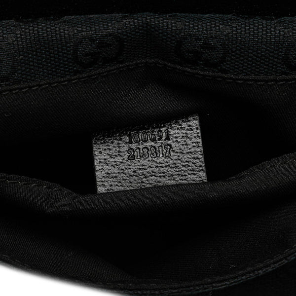 グッチ GGキャンバス ウエストバッグ ボディバッグ 180691 ブラック キャンバス レザー レディース GUCCI 【中古】