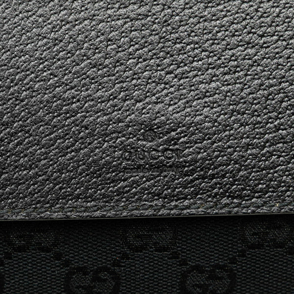 グッチ GGキャンバス ウエストバッグ ボディバッグ 180691 ブラック キャンバス レザー レディース GUCCI 【中古】