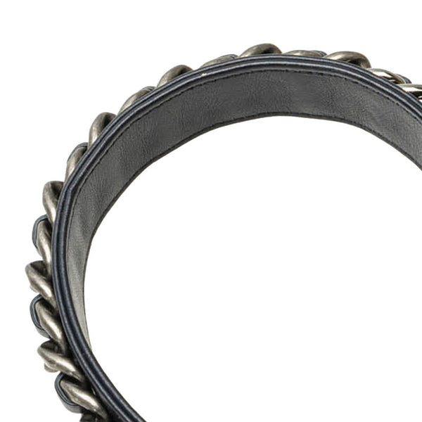 シャネル シャネル19 ラウンド型 斜め掛け チェーン ショルダーバッグ ネイビー レッド ツイード レザー レディース CHANEL 【中古】