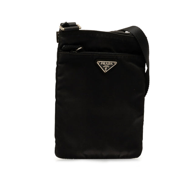プラダ 三角ロゴプレート ショルダーバッグ ブラック ナイロン レディース PRADA 【中古】