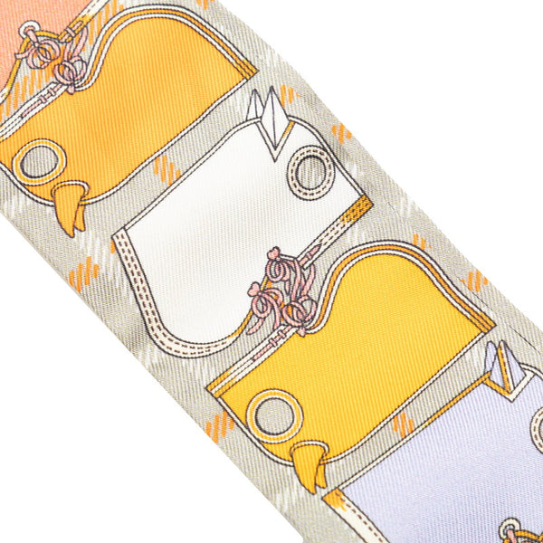 エルメス ツイリー Camails カマイユ 馬具 スカーフ グレー マルチカラー シルク レディース HERMES 【中古】