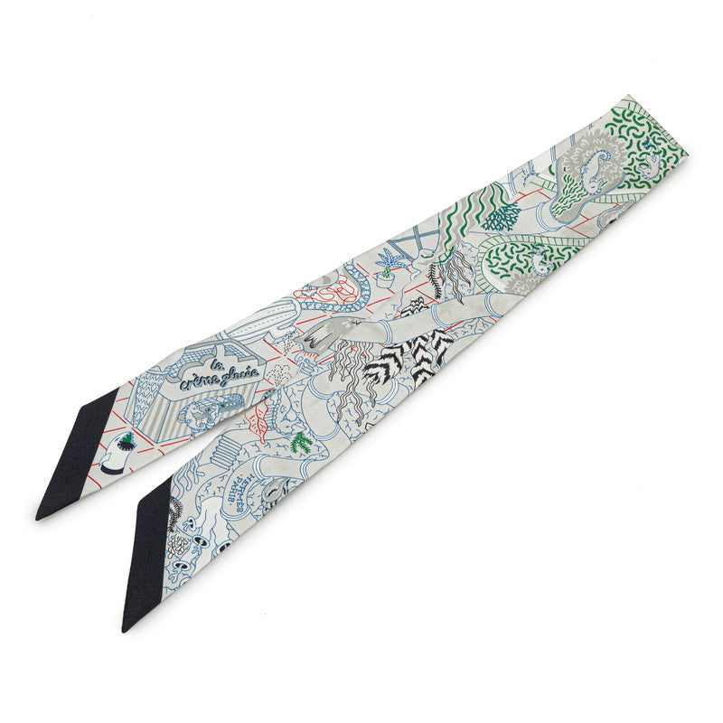 エルメス ツイリー SPRASH PARK スカーフ グレー マルチカラー シルク レディース HERMES 【中古】