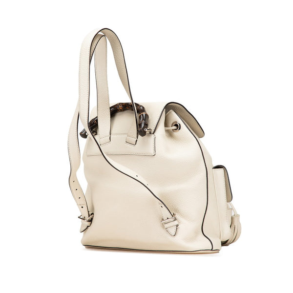 グッチ バンブー リュック バックパック 370833 アイボリー レザー レディース GUCCI 【中古】