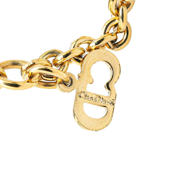 ディオール ロゴ ネックレス ゴールド メッキ レディース Dior 【中古】