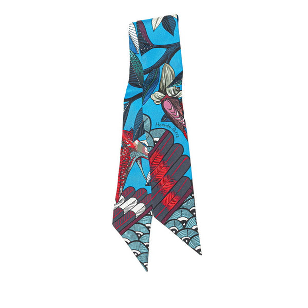 エルメス ツイリー TREE OF SONG ツリーオブソング スカーフ ブルー マルチカラー シルク レディース HERMES 【中古】