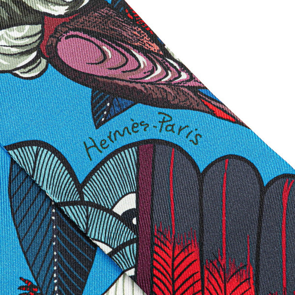 エルメス ツイリー TREE OF SONG ツリーオブソング スカーフ ブルー マルチカラー シルク レディース HERMES 【中古】